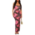 thumbnail image 2 of Musuos Women's Bodycon Cami Long Dress Spaghetti Strap Low Cut Open Back Floral Party Dresses, 2 of 7