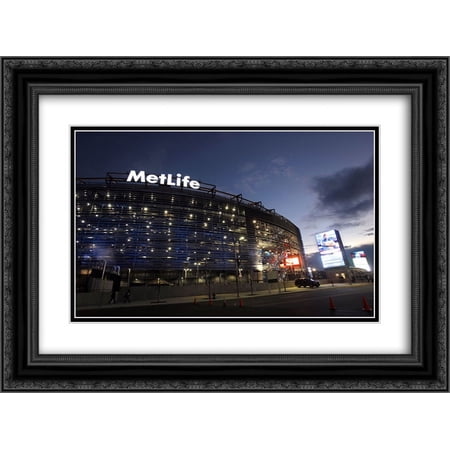 MetLife Stadium 2x Matted 24x20 Black Ornate Framed Art Print from the Stadium Series