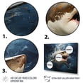 thumbnail image 3 of Designart "Underwater Encounter Shark Attack III" Animals Framed Wall Art Decor - Modern Blue Shark Bedroom Framed Canvas Wall Art, 3 of 6