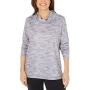 Karen Scott Women's Sports Heathered Turtleneck Sweatshirt Gray Size Petite Large
