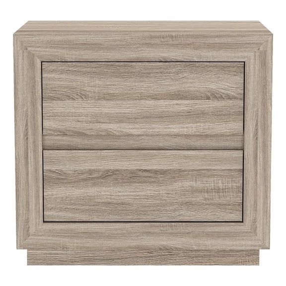 Soren Contemporary 26" Nightstand in Natural Oak (2-Drawer)