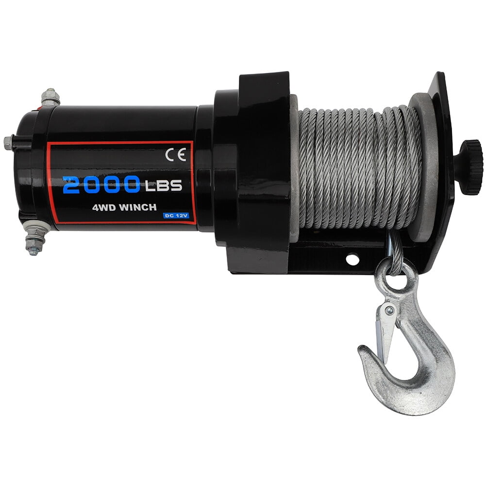 CCIYU Durable 12V 2000LB Electric Winch Towing Trailer Steel Cable Off Road for JEEP Wrangler