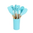 thumbnail image 5 of MegaChef Light Teal 12 Piece Silicone and Wood Cooking Utensils, 5 of 6