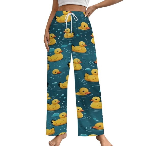 Bunch of Rubber Ducks Pajamas For Women Loose Retro Night Pajama Pants Comfortable Sleepwear Bottoms Homewear