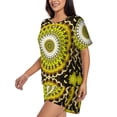 thumbnail image 2 of Picia Yellow Mandala Pajamas Sets for Women Soft Short-Sleeved Pjs with Lounge Shorts Two Piece Sleepwear-X-Large, 2 of 9