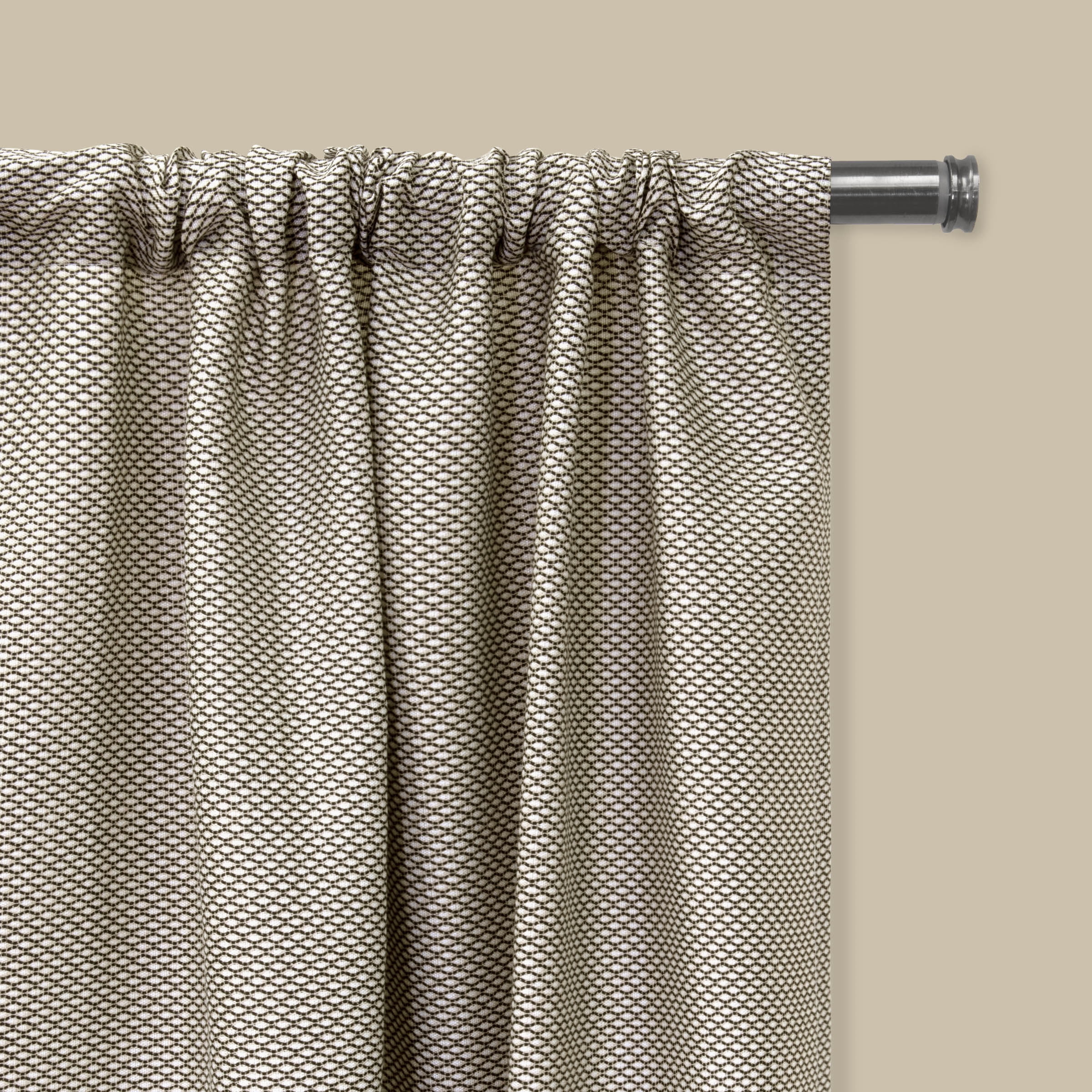 Mainstays Farmhouse Diamond Light Filtering Rod Pocket Panel Pair, Set of 2, Beige, 76 x 84