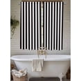 thumbnail image 7 of Bedroom Curtains 63 Inches length, Simple Black White Stripes Window Treatment Curtain Drapes, Modern Stripes Rod Pocket Curtain Panels for Living Room Kitchen, 42"x63", 2 Panels, 7 of 7