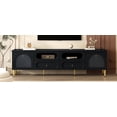 thumbnail image 6 of Euroco Modern TV Stand with Glass Cabinet Doors, 4 Drawers & 2 Cabinets, Cable Management, Metal Legs – Elegant Entertainment Center for Living Room, 6 of 9