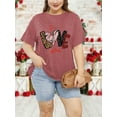 thumbnail image 7 of XCHQRTI Women's Love Heart T Shirts Leopard Printed Valentine's Day Tees Short Sleeve Plus Size Tops, 7 of 7