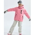 thumbnail image 4 of GEMYSE Girls' Waterproof Ski Jacket Windproof Winter Coat with Fleece Lining and Hood(Coral Pink,8), 4 of 5