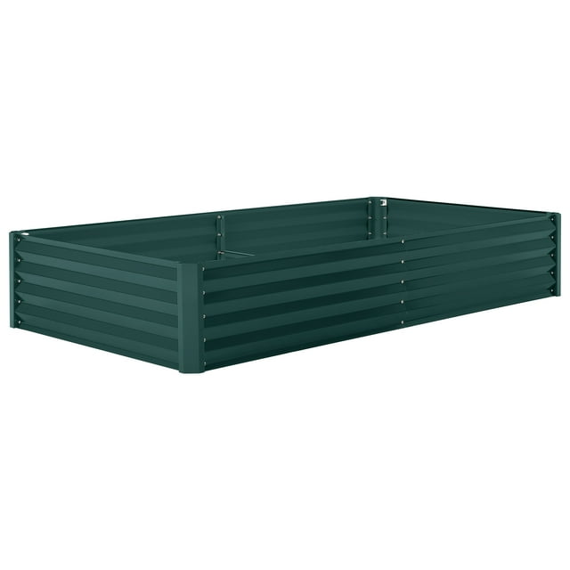 Raised Garden Bed with Cover,Outdoor Galvanized Metal Planter Box Kit w/Zippered Screen Doors, Open Base Design,Planter Box for Vegetables