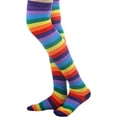 thumbnail image 4 of Chaussettes Hautes à Rayures Arc-en-Ciel pour Femmes, Chauffe-Bras Sans Doigts, 4 of 6