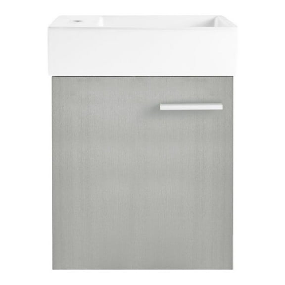 Colmer 18 Single, Brushed Grey, One Cabinet, Bathroom Vanity