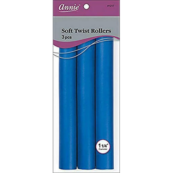 Annie Soft Twist Rollers Blue 1 1/4" 3 piece 1217