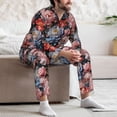 thumbnail image 7 of Naloa Rose Flowers Men’s Pajamas Set - Long Sleeve Button Down Sleep Shirt and Pajama Bottoms Sleepwear Set-X-Large, 7 of 7