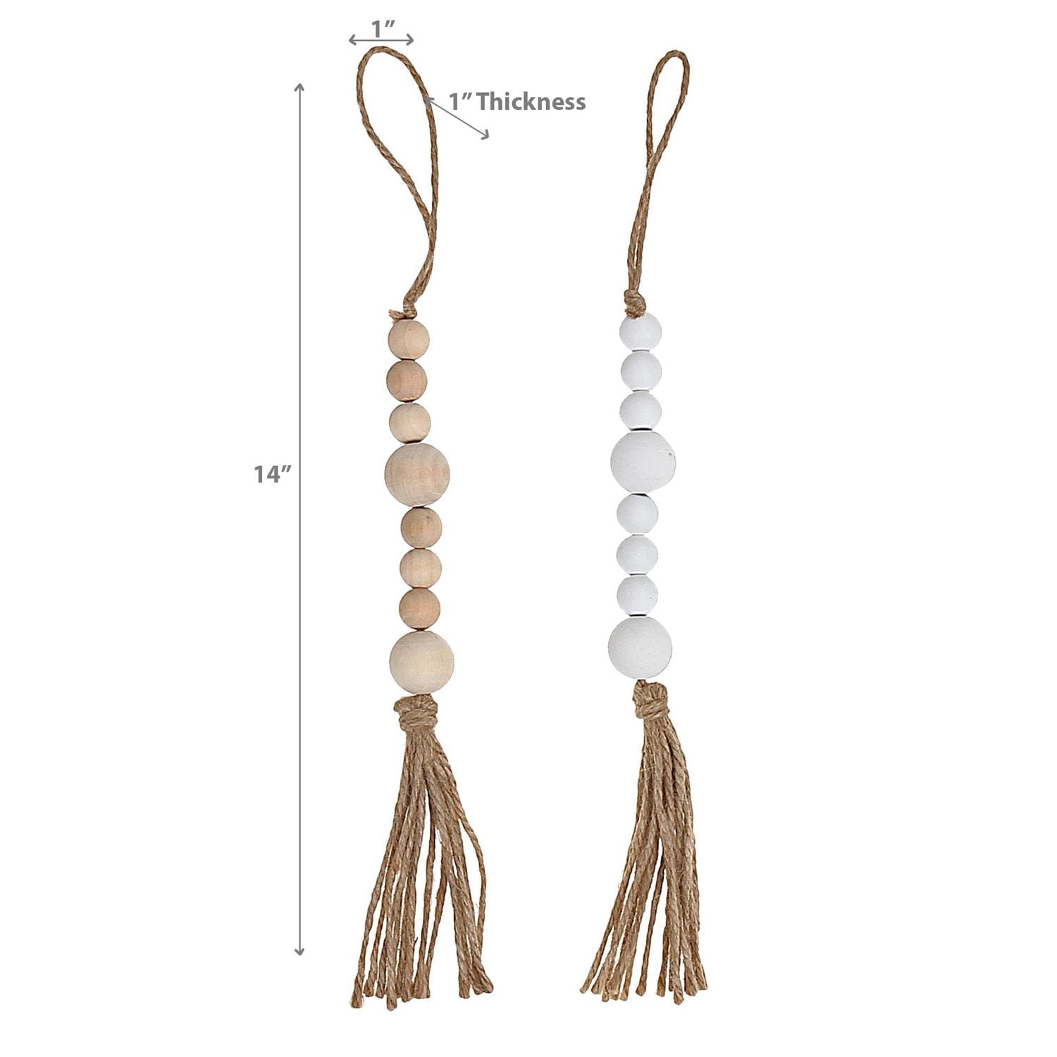 IH Casa Decor 14" Garland À Deux Tassements Avec Glands Asstd - Ensemble De 2