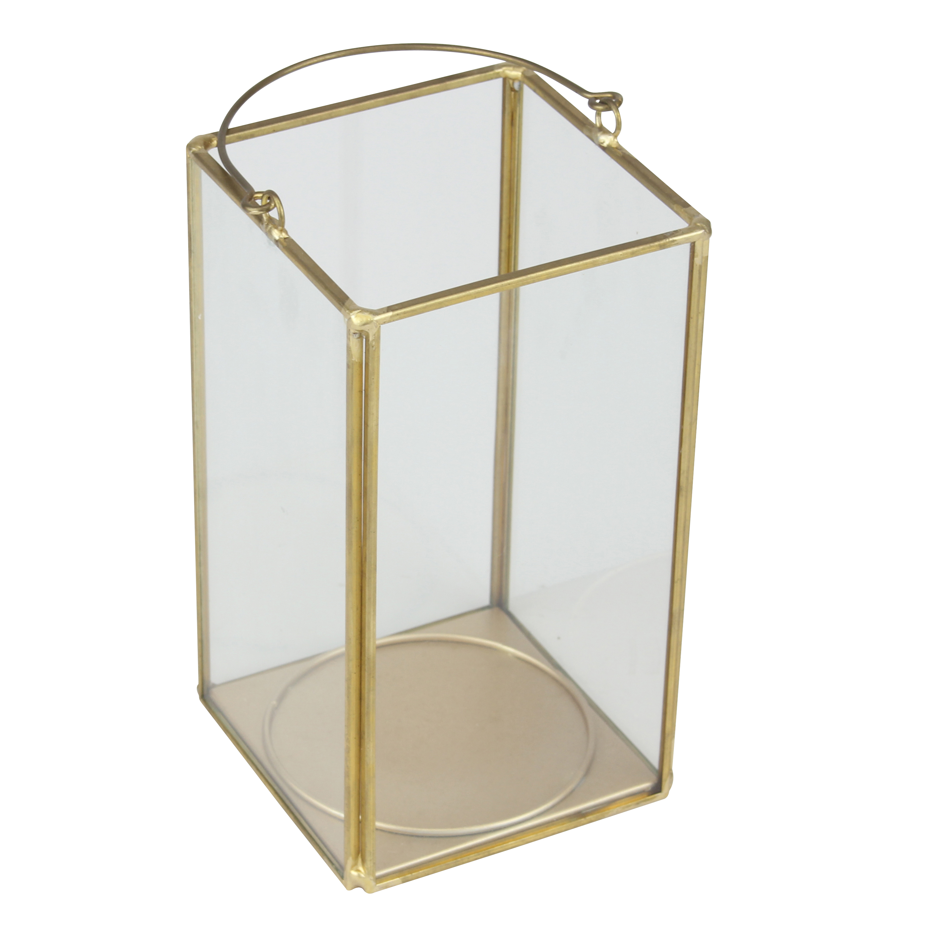 Better Homes & Gardens Medium Decorative Gold Metal Lantern, Candle Holder