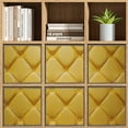 thumbnail image 4 of Collapsible Oxford Fabric Storage Cubes with Handles, Large Mid Foldable Oxford Cloth Bins Set of 2/6, Closet Organizers for Shelves Clothes Home Kitchen Toy - Yellow Grid Pattern, 4 of 7