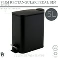 thumbnail image 3 of Bath Bliss Slim 1.3 gal Iron Step Pedal Bathroom Wastebasket with Soft Close Lid, Black, 3 of 8