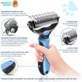 thumbnail image 3 of 2026 New Double-Sided Deshedding Dematting Tool, Undercoat Rake for Dogs & Cats, Extra-Wide Dog Grooming Brush & Deshedder Comb for Long Hair (Blue), 3 of 7