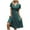 Blue, variant on ICHUANYI Womens Casual Short Sleeve V Neck Floral Dresses Slim Dress Spring Summer Clothing