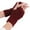 Wine, variant on Meitianfacai Winter Gloves Women Winter Warm Knit Fingerless Gloves Thumbhole Arm Warmers Mittens