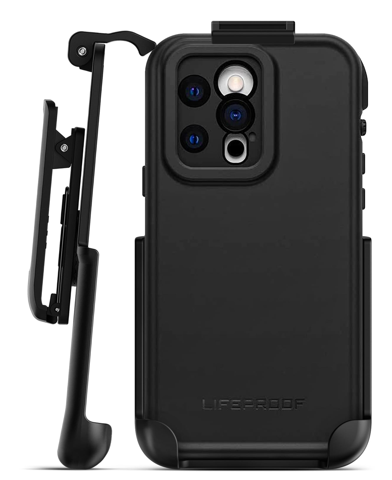 Slim Jet Black Belt Clip Holster For Lifeproof Nuud Case – Fits IPhone 8 Plus 5.5" With Built-In Kickstand - View #3