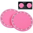 thumbnail image 1 of LLC 4 Pack Pink PVC Car Coasters - Anti-Slip Universal Vehicle Cup Holder Inserts (2.75 Diameter), 1 of 5