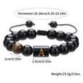 thumbnail image 3 of JO WISDOM A-Z Initials Bracelets for Men Letter Link Handmade Natural 10MM Black Onyx Tiger Eye Stone Beads Bracelets for Men Initial Mens Bracelet Personalized Gifts,Bracelets for Men Teen Boys, 3 of 5