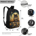 thumbnail image 5 of Uourmeti Wolf Sunflower Pattern Large Capacity Backpack for Work Outdoor, Multiple Pockets Daypack Lightweight School Backpack, 5 of 6