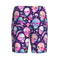 thumbnail image 2 of Haiem Skull mushroom colorful cute Men's Pajama Short with Soft Woven Cotton Elastic Waistband Sleep Short-4X-Large, 2 of 9