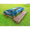 thumbnail image 1 of Cartoon Outdoor Tablecloth, Fantasy Fisherman House Fairytale Underwater Life Fishes Coral Cloudy Sky, Decorative Washable Fabric Picnic Tablecloth, 58 X 120 Inches, Blue Brown Green, by Ambesonne, 1 of 2