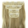 thumbnail image 3 of SHCKE 18 Inch Clip in Hair Extensions Ash Blonde Mix Bleach Blonde Curly Hair Extensions 200g 4Pcs Synthetic Fiber Hairpieces, 3 of 5