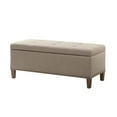 thumbnail image 3 of Storage Ottoman, 42inch Button Tufted Storage Bench with Safety Close Hinge, End of Bed Bench with with Nailhead Trims for Bedroom Living Room Entryway Hallway, Support 400LBS, Light Taupe, 3 of 4