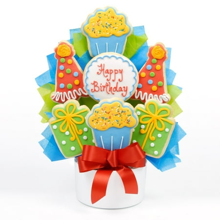 Birthday Cookie Bouquet - Birthday Party Cutout Cookie Bouquet