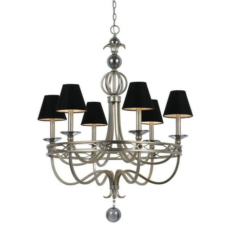Af Lighting 8700 Six Light Chandelier With Black Shades Com Af Lighting 8700 Six Light Chandelier With Black Shades