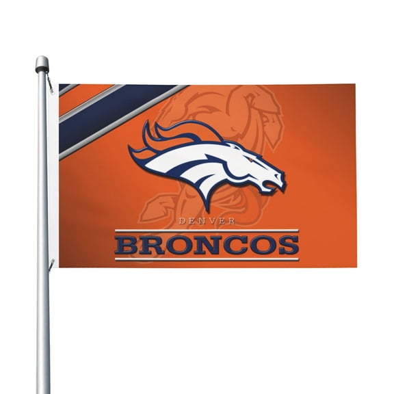Denver Football Team 3x5 FT Double-Sided Flag (Pole Not Included), Quick-Drying for Lawn, Balcony & Party Decor 35Flag-180