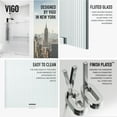 thumbnail image 5 of VIGO Elan 56 to 60 in. W x 74 in. H Sliding Frameless Shower Door in Chrome with 3/8 in. (10mm) Fluted Glass, 5 of 14