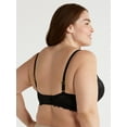 thumbnail image 3 of Joyspun Women's Lace Lightly Lined Longline V-Wire Bra, Sizes 34B to 42DD, 3 of 6