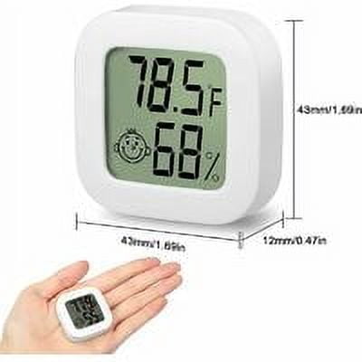 5pcs Mini Portable LCD Thermometer Hygrometer Indoor Temperature Humidity, High Accuracy -58℉-158℉ 10% 99% RH Digital Humidity Sensor for Living Room Baby Bedroom Warehouse Greenhouse Garden