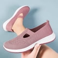 thumbnail image 5 of Mary Jane Sneakers, Mesh Mary Jane Flats for Women, Women Classic Plus Size Round Toe Slip On Casual Loafers Lightweight Comfort Walking Footwear Non Slip Daily Flats, Pink 8, 5 of 6