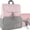 Pink & Gold Hearts, variant on Baby Essentials 15.5”L 5 Piece Multi-Pocket Diaper Bag Backpack with Matching Changing Pad, Wipes Case, Insulated Bottle Bag & Organizer Pouch for Newborns, Infants & Toddlers in Blue & Gray Stars