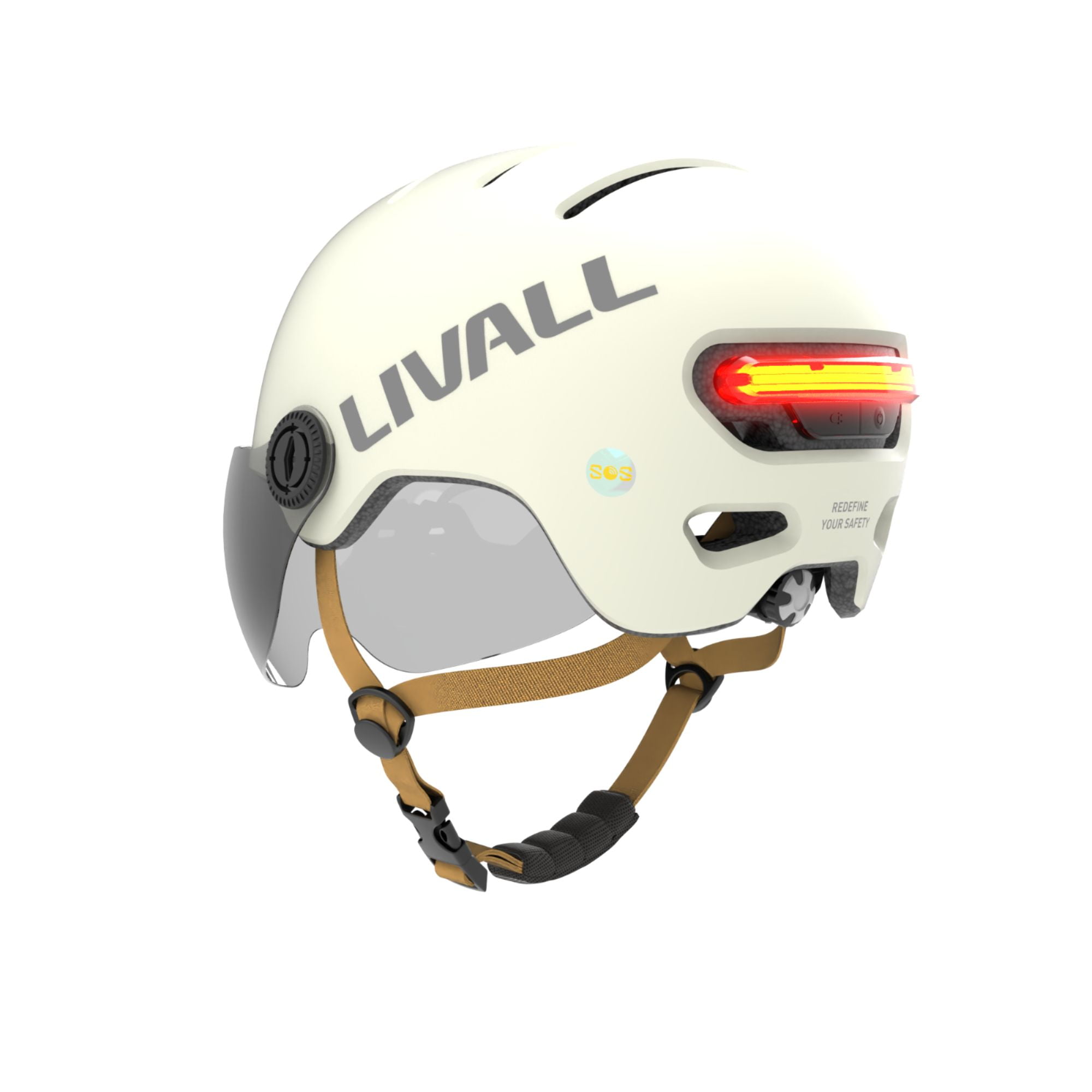 LIVALL L23 Cycling Smart Helmet with Removable Visor - Large (22.8- 24.4 in) - White