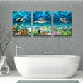 thumbnail image 6 of Canvas Wall Art For Living Room Wall Decorations For Bedroom Modern Bathroom Wall Decor Blue Ocean Wall Painting Sea Turtle Wall Pictures Artwork Office Room Home Decor 12" X 16" 3 Piece, 6 of 6
