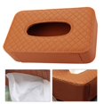 thumbnail image 4 of Soporte para pañuelos de coche, parasol, servilleta, caja de piel sintética para asiento trasero de vehículo, toallero de papel, bandeja, Automoción decorativa y accesorios Marrón colgando Kenally VI000111-05B, 4 of 6