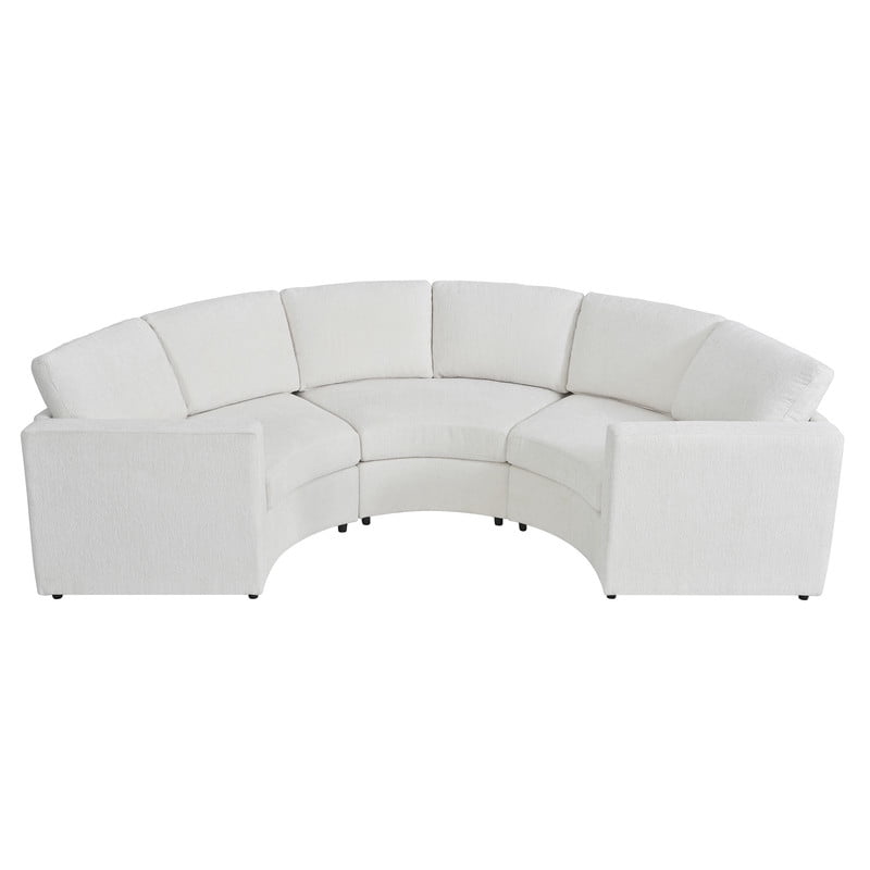 109.4" Curved Modular Sectional Sofa, 3-Seat Semi-Circular Chenille Couch, Deep Seat Modern Half Round Sofa with Soft Upholstery, Solid Pine Wood Frame for Living Room & Apartment