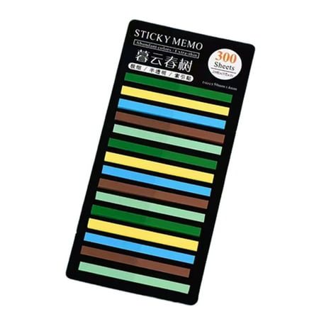 

300 Sheets Color Translucent Sticky Strips See Through Waterproof Self-Adhesive for Book Reading Highlighting