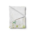 thumbnail image 2 of Floral Soft Flannel Fleece Throw Blanket, Abstract Modern Flowers Ivy Leaves Buds Blossoms Wavy Lines Print, Cozy Plush for Indoor and Outdoor Use, 50" x 60", Earth Yellow Burgundy, by Ambesonne, 2 of 6
