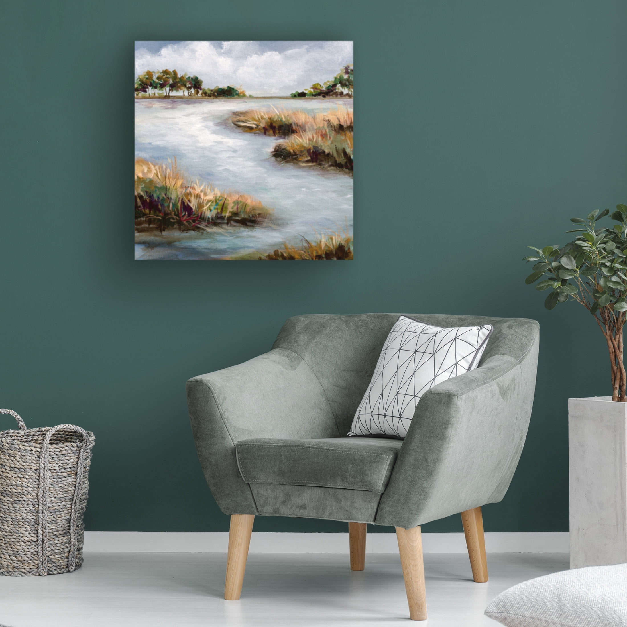 Canvas Wall Art - Karen Hale 'Can You Hear The Bird Song I' Wall Art for Living Room, Bedroom, or Office Décor by Trademark Fine Art - 14 x 14 Inches