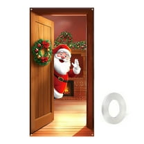 PuSpu Christmas Door Cover Decoration Christmas Door Cover Door Hanging Party Decoration Door Cover Tapestry Christmas Tree Ornaments